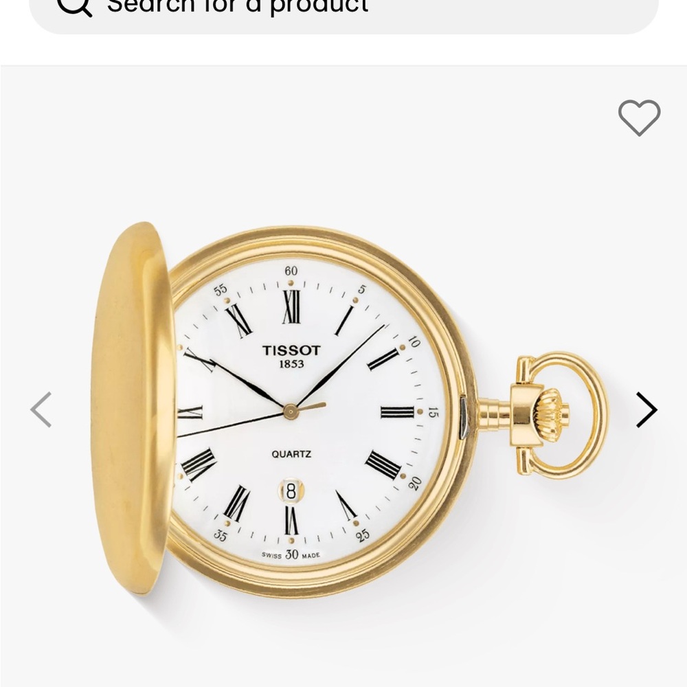 Tissot Gold and White Pocket Watch with Classic Accents